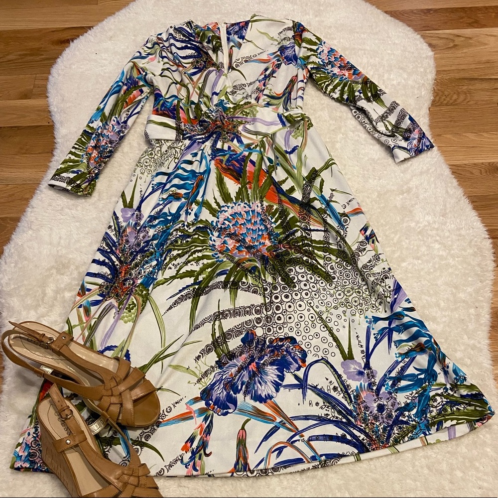 Holt Renfrew Vintage Floral Long Sleeve Dress